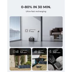 BLUETTI Générateur Électrique EB3A+PV200 268Wh/600W LiFePO4 Batterie Pour Voyage -Équipement De Plein Air bluetti generateur electrique eb3apv200 268wh600w lifepo4 batterie pour voyage 3