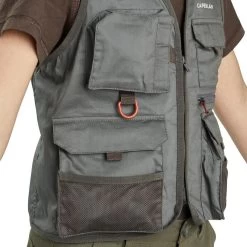 Gilet De Pêche Junior - FV 100 S Kaki -Équipement De Plein Air gilet de peche junior fv 100 s kaki 5