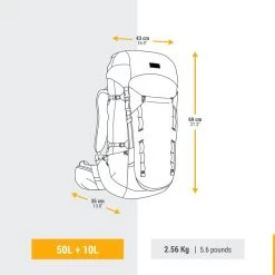 Sac à Dos De Trekking Femme 50+10L - MT900 Symbium -Équipement De Plein Air sac a dos de trekking femme 5010l mt900 symbium 5