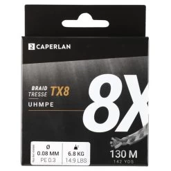 TRESSE PECHE AUX LEURRES TX8 GRIS 130M -Équipement De Plein Air tresse peche aux leurres tx8 gris 130m 2